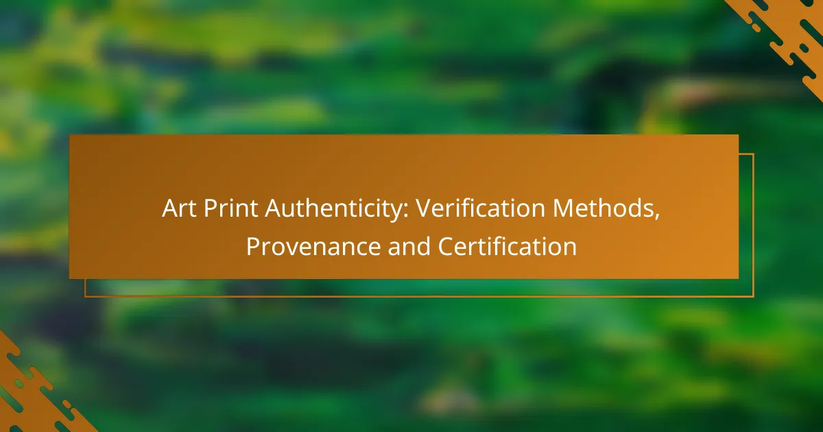 Art Print Authenticity: Verification Methods, Provenance and Certification
