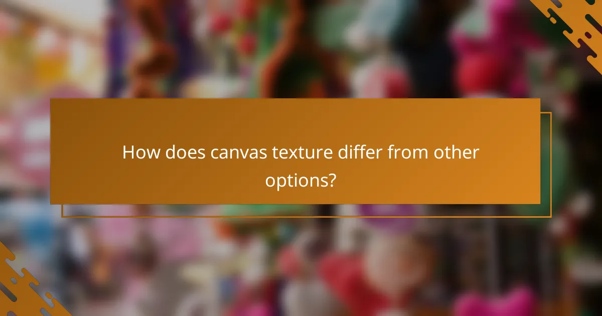 How does canvas texture differ from other options?