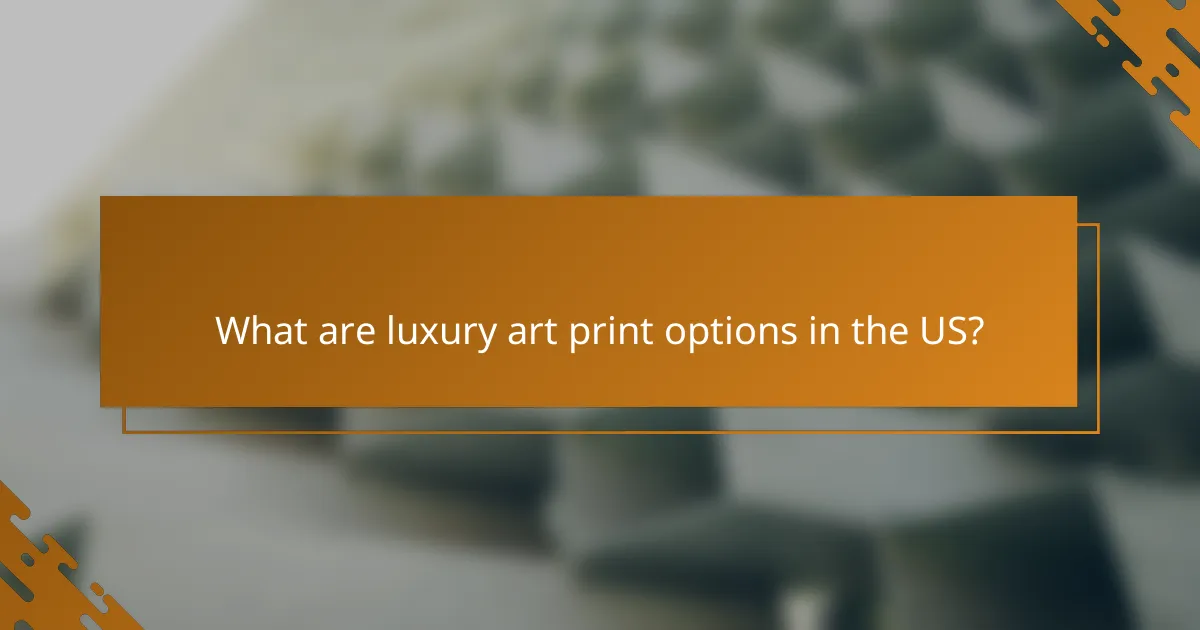 What are luxury art print options in the US?