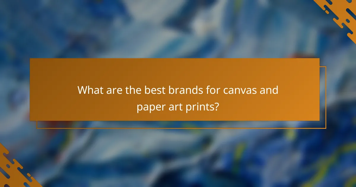 What are the best brands for canvas and paper art prints?
