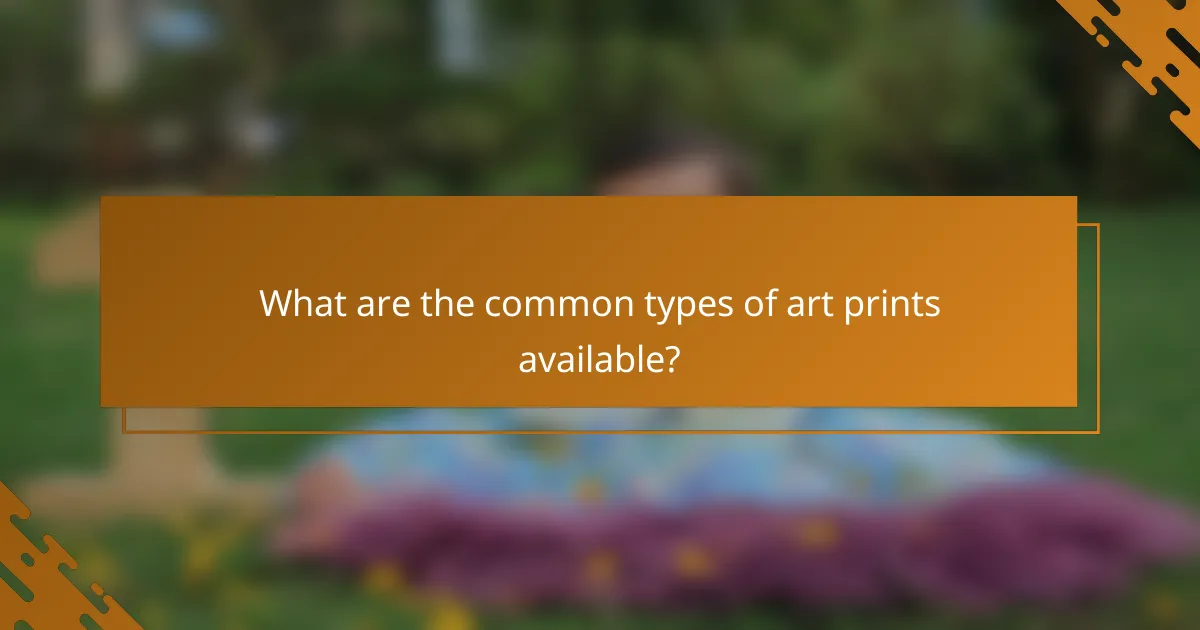 What are the common types of art prints available?